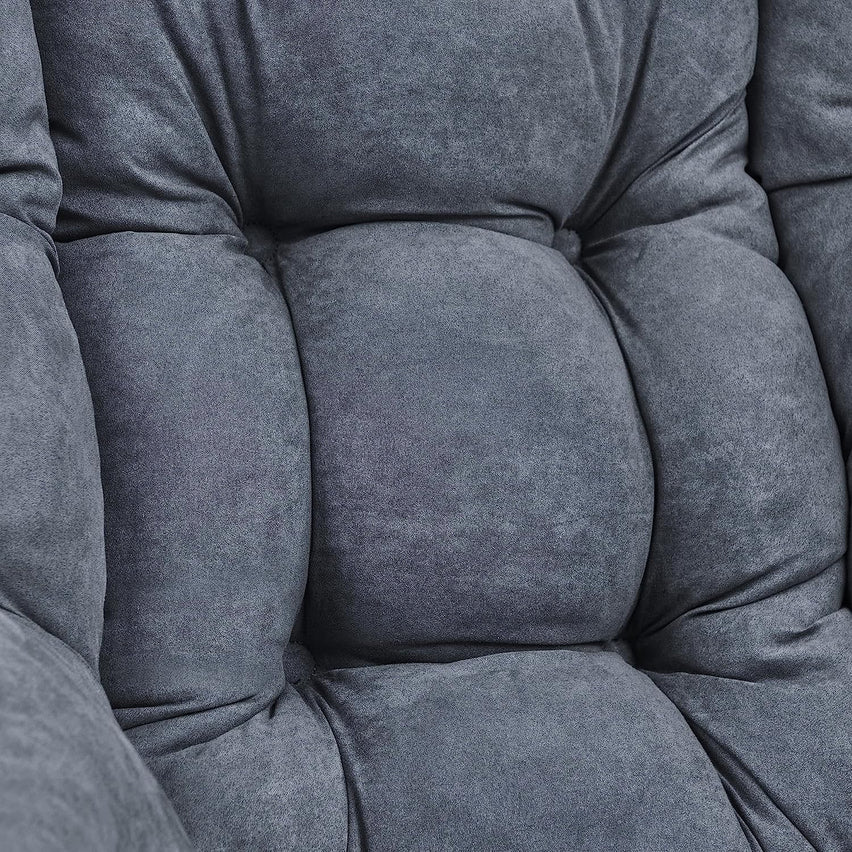Living and More High Back Sofa Chair, Modern Fabric Lazy Chair, Accent Contemporary Lounge Chair, Cool Grey