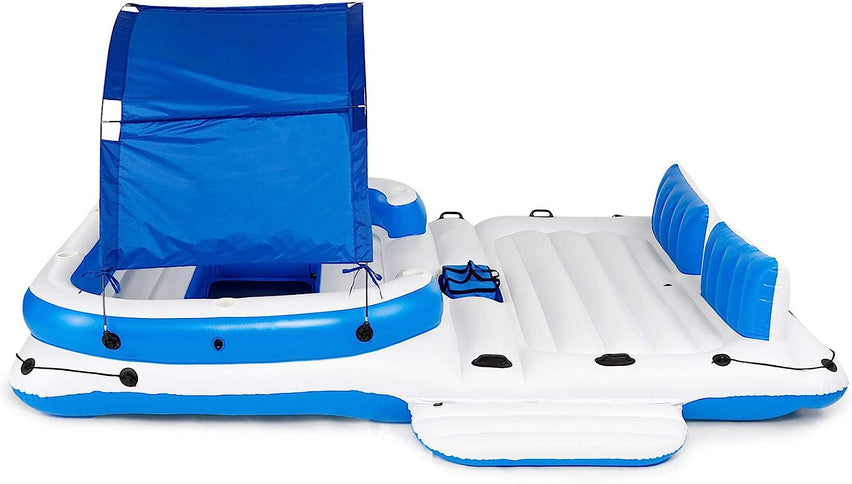 Tropical Breeze 6 Person Floating Island Lake Raft Lounge