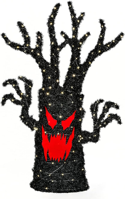 Pre-lit artificial tree decoration, black