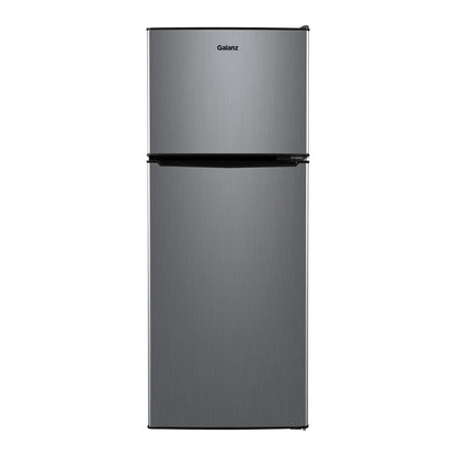 Galanz 4.6. Cu ft Two Door Mini Refrigerator with Freezer, Stainless Steel