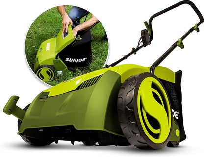 12-Amp 13-Inch Electric Dethatcher and Scarifier w/Removeable 8-Gallon Collection Bag