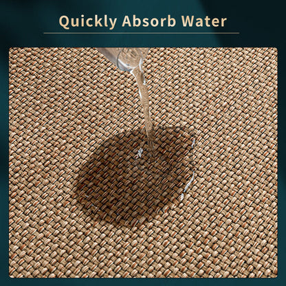 Zockwoo Linen-Textured Non-Slip Kitchen Mat - Comfort Cushioned Waterproof Floor Rug