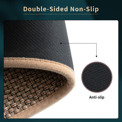Zockwoo Linen-Textured Non-Slip Kitchen Mat - Comfort Cushioned Waterproof Floor Rug