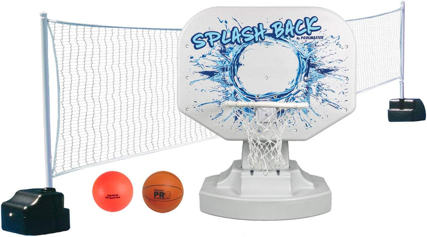 Splashback Poolside Basketball Game , Blue 34W x 38D x 45H in.