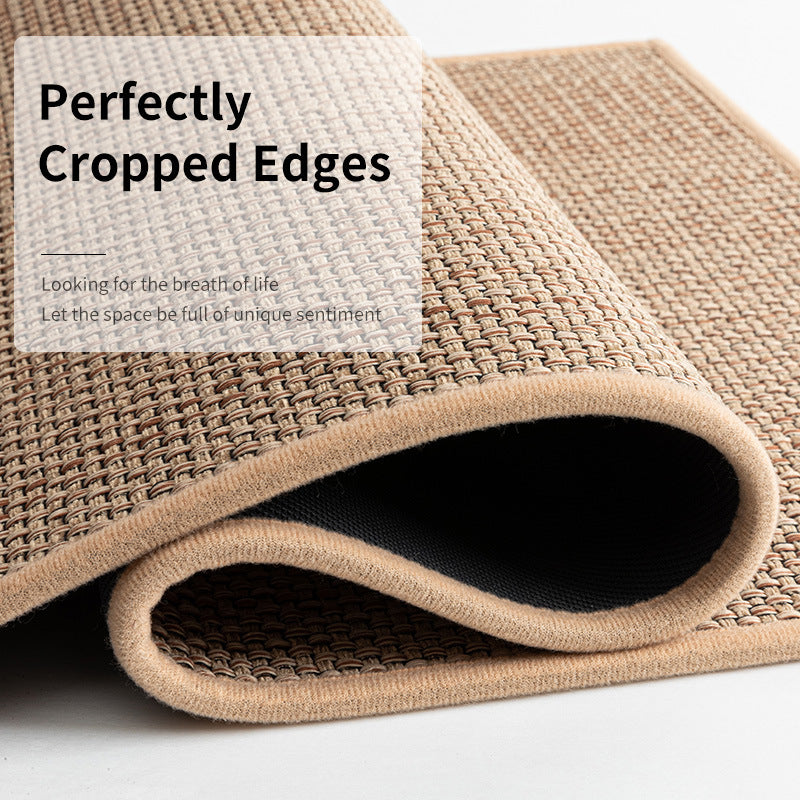 Zockwoo Linen-Textured Non-Slip Kitchen Mat - Comfort Cushioned Waterproof Floor Rug