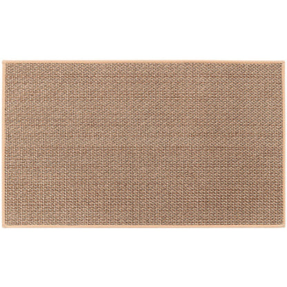 Zockwoo Linen-Textured Non-Slip Kitchen Mat - Comfort Cushioned Waterproof Floor Rug