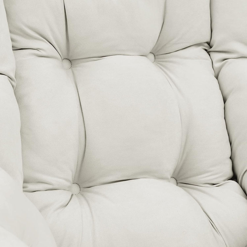 Living and More High Back Sofa Chair, Modern Fabric Lazy Chair, Accent Contemporary Lounge Chair, Cool Grey
