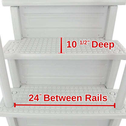 Select Anti-Slip in-Pool Steps | Gray | for Above Ground Swimming Pools | Can Mount to Decks 48" to 54" H | Safety Stairs Capacity Up to 300 lbs