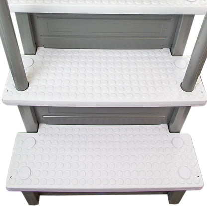 Select Anti-Slip in-Pool Steps | Gray | for Above Ground Swimming Pools | Can Mount to Decks 48" to 54" H | Safety Stairs Capacity Up to 300 lbs