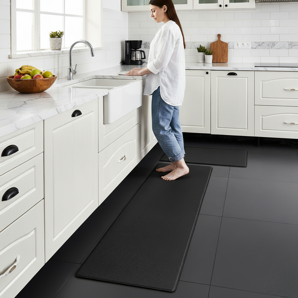 Zockwoo Premium PVC Kitchen Mat - Ergonomic Anti-Fatigue Non-Slip Floor Rug