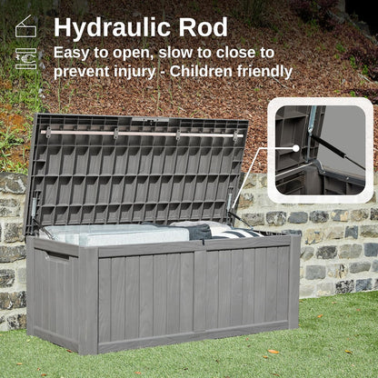 230 Gallon Deck Box, Outdoor Storage Box with Padlock