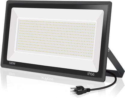 3 Pack 200W LED Flood Light,Super Bright Exterior Security Lights With Plug,IP66 Waterproof Outdoor Flood Light, 22800lm 5000K Daylight White Floodlight for Yard, Garden,Basketball Court, Arena