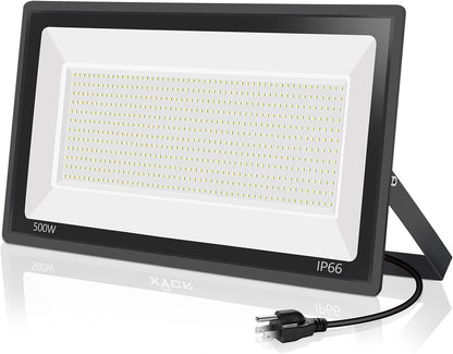 3 Pack 200W LED Flood Light,Super Bright Exterior Security Lights With Plug,IP66 Waterproof Outdoor Flood Light, 22800lm 5000K Daylight White Floodlight for Yard, Garden,Basketball Court, Arena
