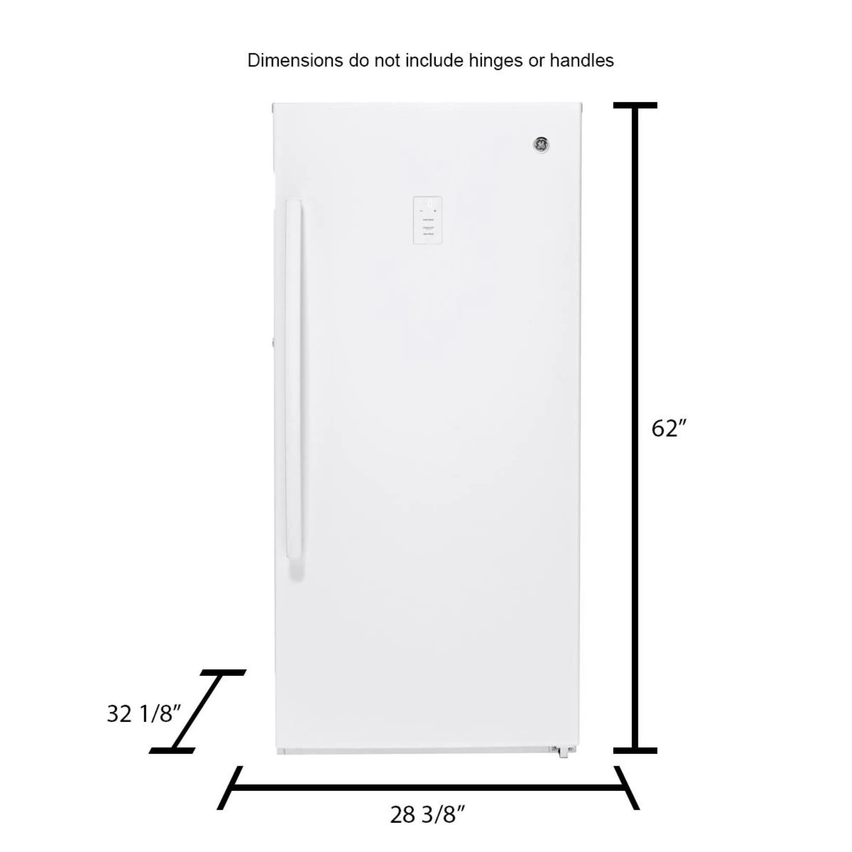 GE 14.1 Cu. ft. White Frost-free Upright Freezer FUF14DLRWW