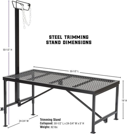 Weaver Leather Livestock Steel Trim Stand - Adjustable and Durable Trimming Stand for Sheep, Goats, and Other Livestock - Wire Headpiece Holds Animals in Place During Grooming, Black, 1 Ct (Pack of 1)
