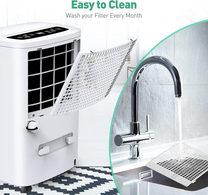 Portable Air Conditioners with Remote Control, 3-in-1 Free Standing Cooling AC Unit with Fan & Dehumidifier, Cools Room up to 700 sq.ft, Smart/Sleep Mode,3 Speed,Auto Swing,24H Timer