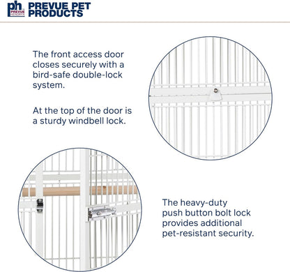 Pet Products Wrought Iron Select Bird Cage 3154C, Chalk White, 36-Inch by 24-Inch by 66-Inch